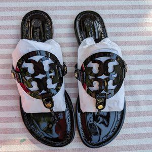 BRAND NEW, NEVER WORN, Tory Burch Miller Patent Thong Sandal, Size 9